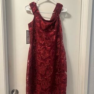 Elegant Red Lace Dress